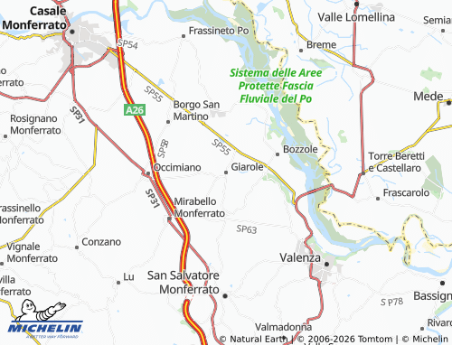 Mapa MICHELIN Giarole - ViaMichelin