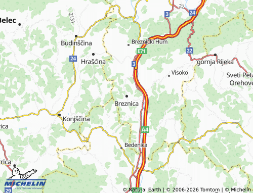 Kaart MICHELIN Breznica - ViaMichelin