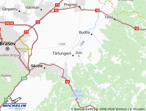 MICHELIN Tărlungeni map - ViaMichelin