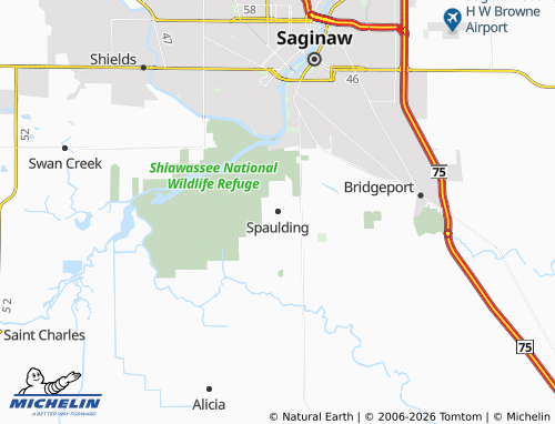 Mapa MICHELIN Spaulding - ViaMichelin