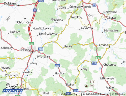 Mapa MICHELIN Řenče - ViaMichelin