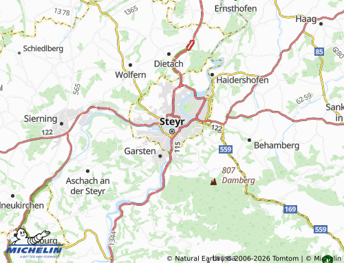 MICHELIN Steyr map - ViaMichelin