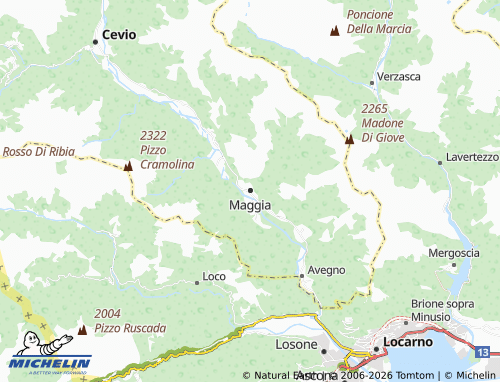 Mappa MICHELIN Maggia - ViaMichelin