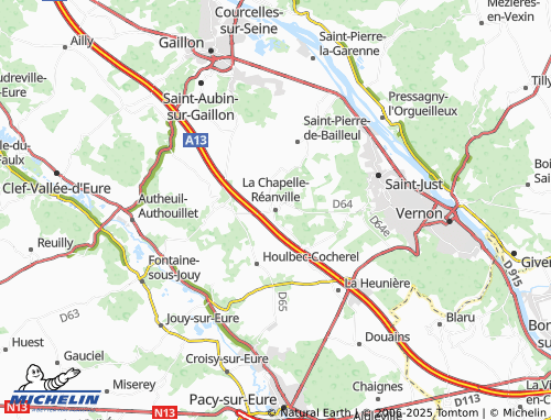 Carte MICHELIN La Chapelle-Réanville - ViaMichelin
