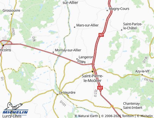 Carte MICHELIN Langeron - ViaMichelin