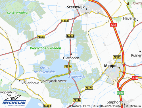 Carte MICHELIN Giethoorn - ViaMichelin