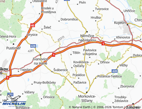 Mappa MICHELIN Tištín - ViaMichelin
