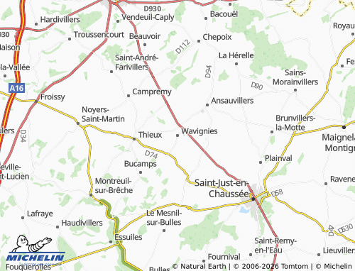 MICHELIN Wavignies map - ViaMichelin