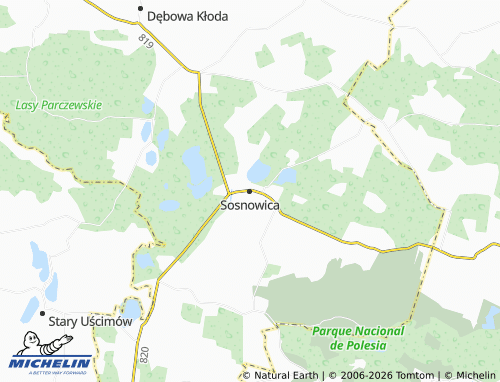 MICHELIN-Landkarte Sosnowica - ViaMichelin