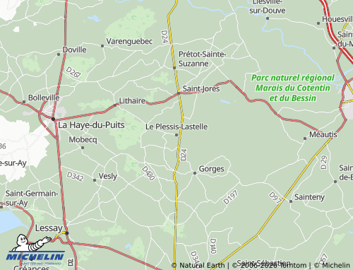 MICHELIN Le Plessis-Lastelle map - ViaMichelin