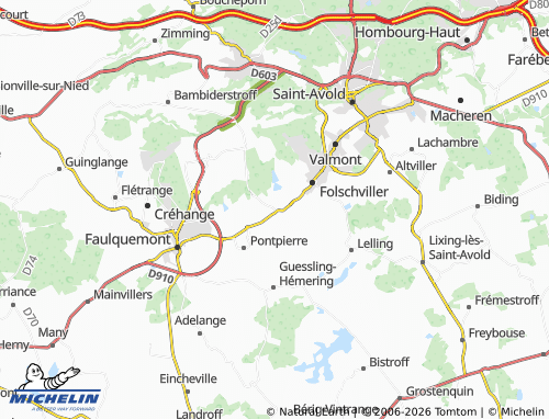 Carte MICHELIN Teting-sur-Nied - ViaMichelin
