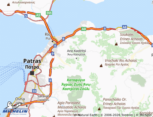 MICHELIN Ano Kastritsi map - ViaMichelin