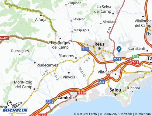 MICHELIN Riudoms map - ViaMichelin