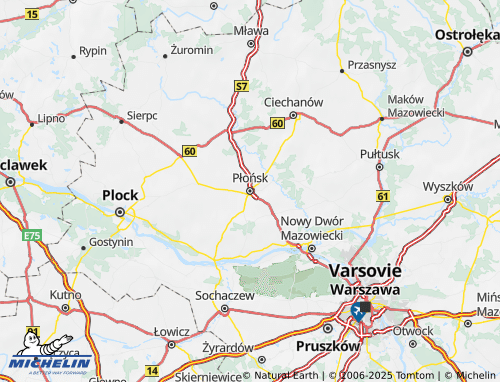 MICHELIN Płoński map - ViaMichelin