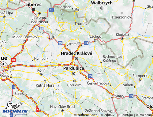 Mappa MICHELIN Královéhradecký - ViaMichelin