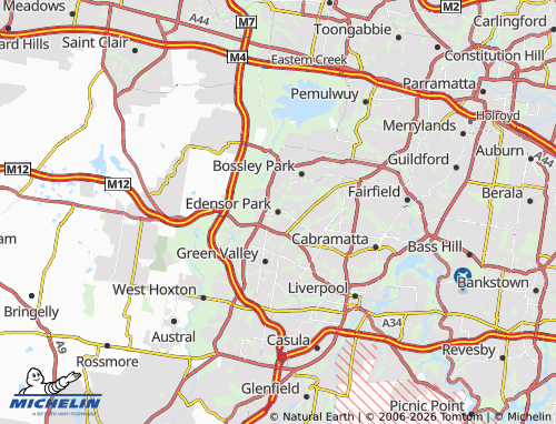 Mapa MICHELIN Edensor Park - ViaMichelin