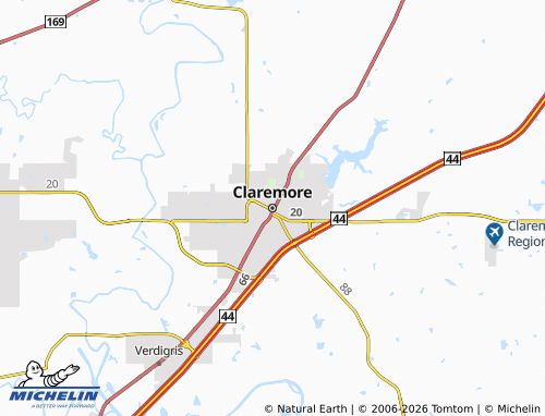 Carte MICHELIN Claremore - ViaMichelin