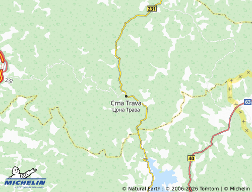 Mapa MICHELIN Crna Trava - ViaMichelin