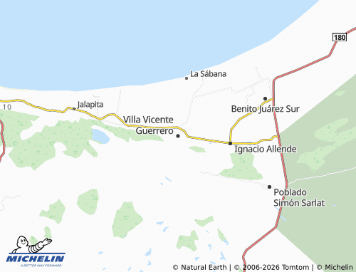 Mappa MICHELIN Villa Vicente Guerrero - ViaMichelin