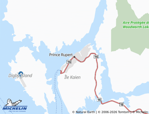 Kaart MICHELIN Prince Rupert - ViaMichelin