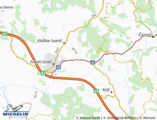 MICHELIN Caginec map - ViaMichelin
