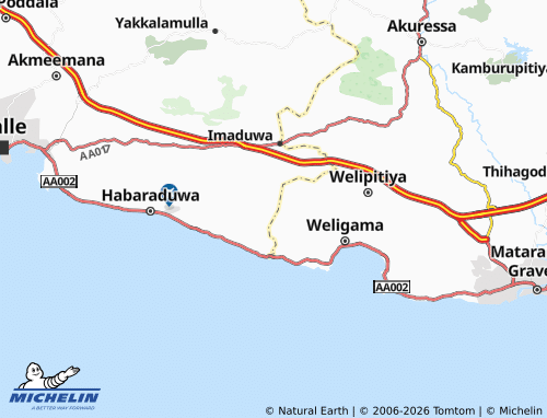 Carte MICHELIN Ahangama Nakanda - ViaMichelin