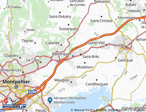 Mapa MICHELIN Baillargues - ViaMichelin
