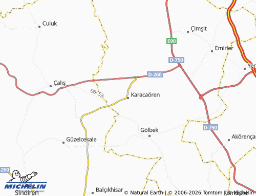 Mapa MICHELIN Karacaören - ViaMichelin