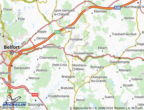 Carte MICHELIN Foussemagne - ViaMichelin