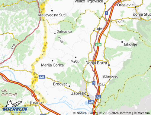 Mapa MICHELIN Pušća - ViaMichelin