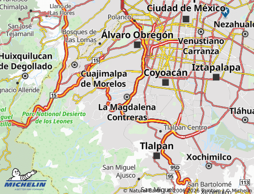 Mapa MICHELIN La Magdalena Contreras - ViaMichelin