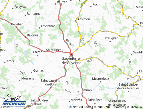 MICHELIN Sauveterre-de-Guyenne map - ViaMichelin
