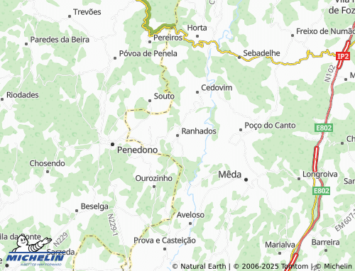 MICHELIN Ranhados map - ViaMichelin