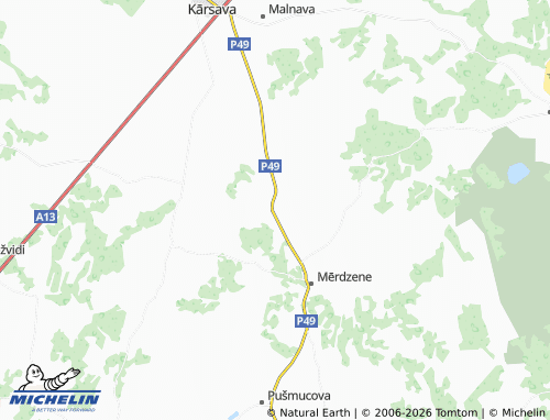 Mapa MICHELIN Pudinava - ViaMichelin
