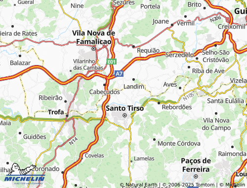 Mappa MICHELIN Areias - ViaMichelin