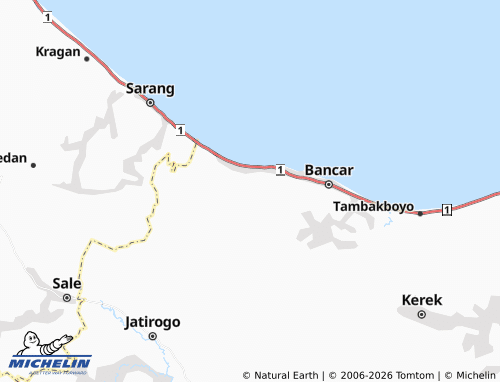 MICHELIN Tergambang map - ViaMichelin