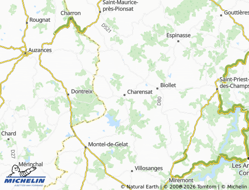 Mapa MICHELIN Charensat - ViaMichelin