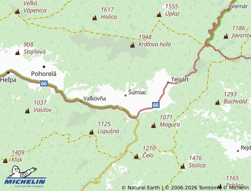 MICHELIN-Landkarte Šumiac - ViaMichelin