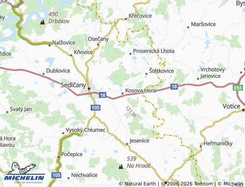 Mappa MICHELIN Kosova Hora - ViaMichelin