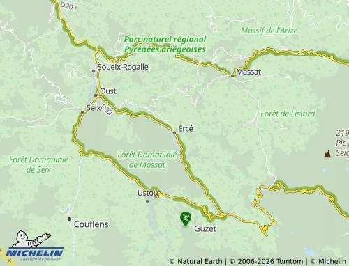 Kaart MICHELIN Ercé - ViaMichelin