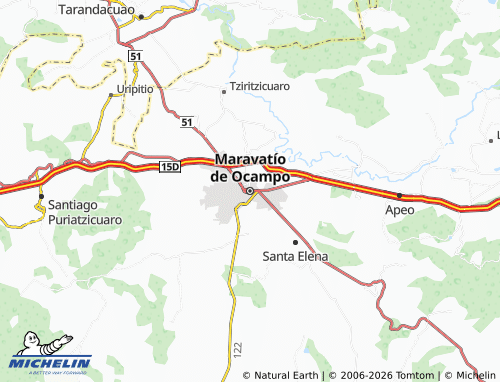 Mapa MICHELIN Maravatío de Ocampo - ViaMichelin