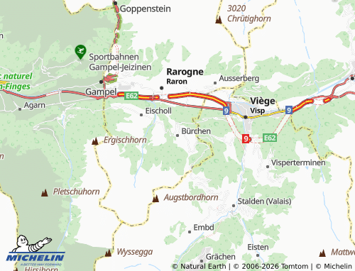 Kaart MICHELIN Bürchen - ViaMichelin