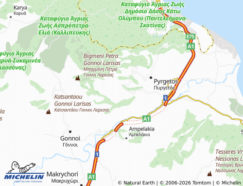 MICHELIN Rapsani map - ViaMichelin