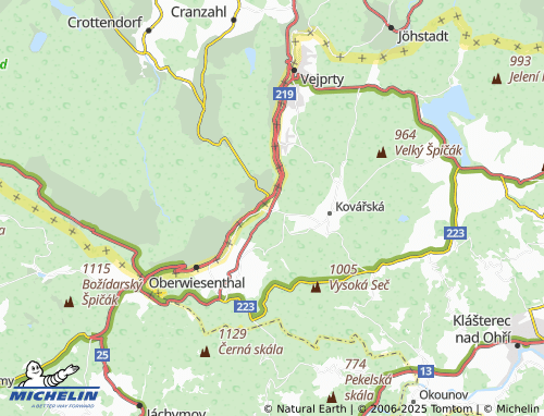 Carte MICHELIN České Hamry - ViaMichelin