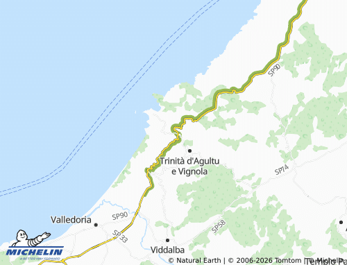 MICHELIN Paduledda map - ViaMichelin