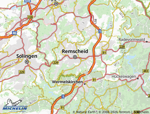 Kaart MICHELIN Remscheid - ViaMichelin