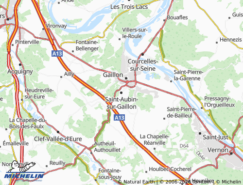 MICHELIN Saint-Aubin-sur-Gaillon map - ViaMichelin