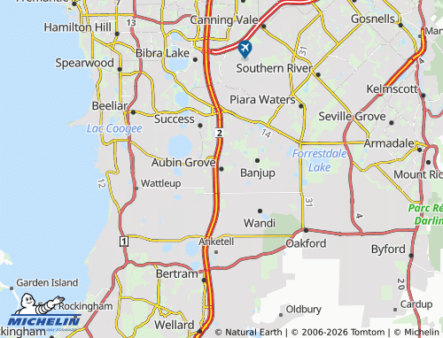 Mapa MICHELIN Aubin Grove - ViaMichelin