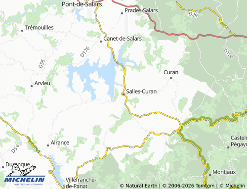 MICHELIN Salles-Curan map - ViaMichelin