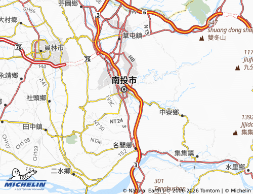 Kaart MICHELIN Nantou - ViaMichelin